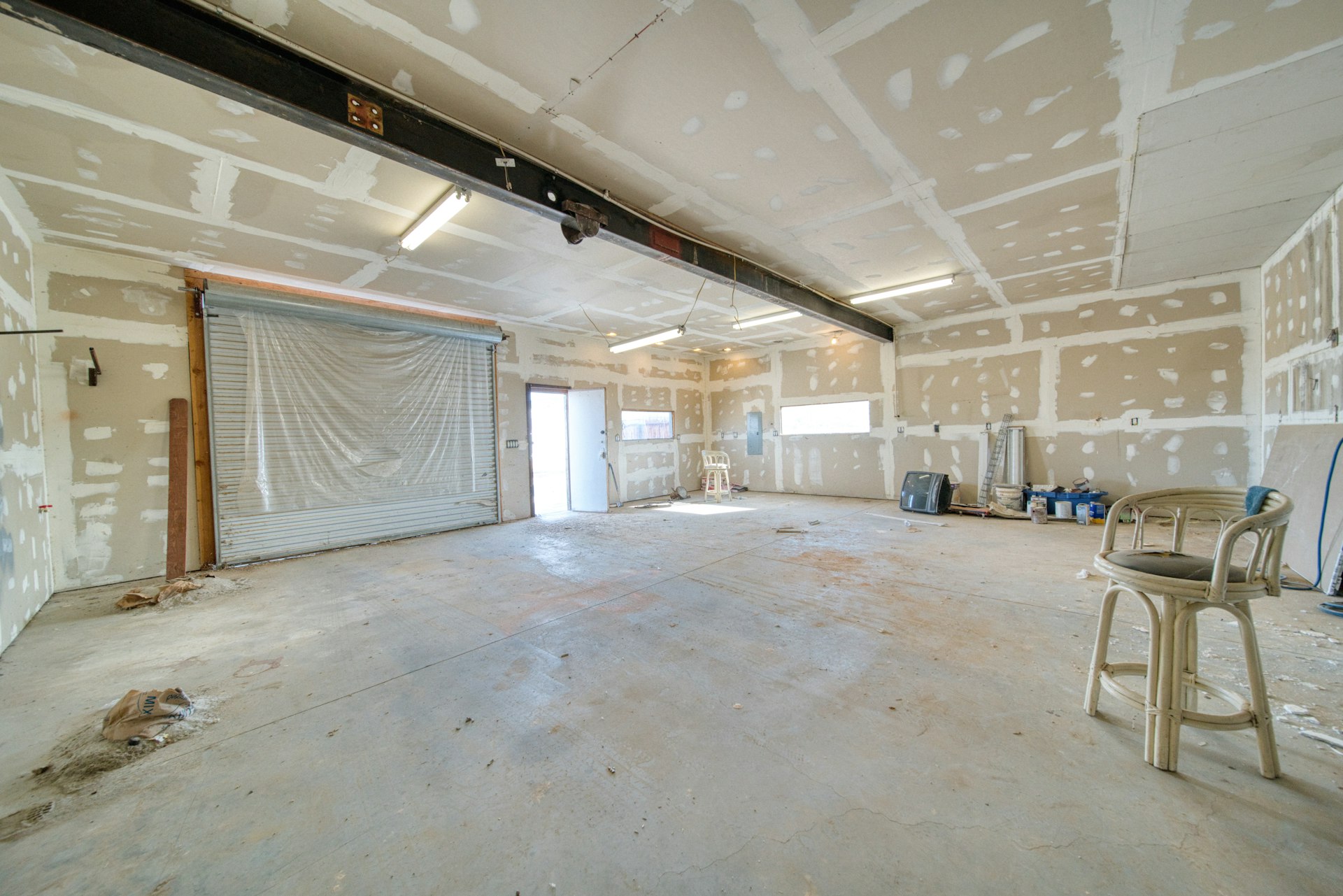Water damaged drywall ceiling being repaired in a Fort Wayne, Indiana home